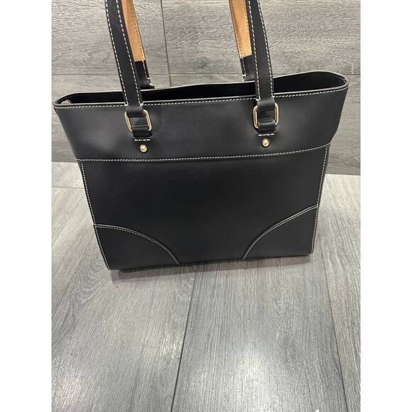 Dooney & Bourke Beacon Leather Zip Top Large Tote Black bag B000537 - Picture 6 of 15